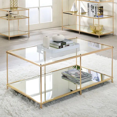 Contemporary 42-inch Glass 1-Shelf Coffee Table