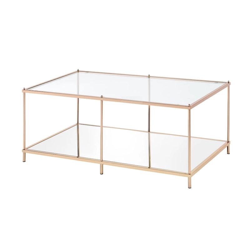 Contemporary 42-inch Glass 1-Shelf Coffee Table