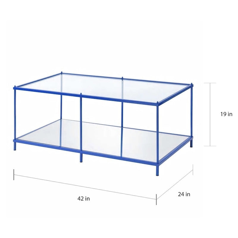 Contemporary 42-inch Glass 1-Shelf Coffee Table