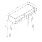 Mid-Century Modern 36-inch 2-Shelf Console Table