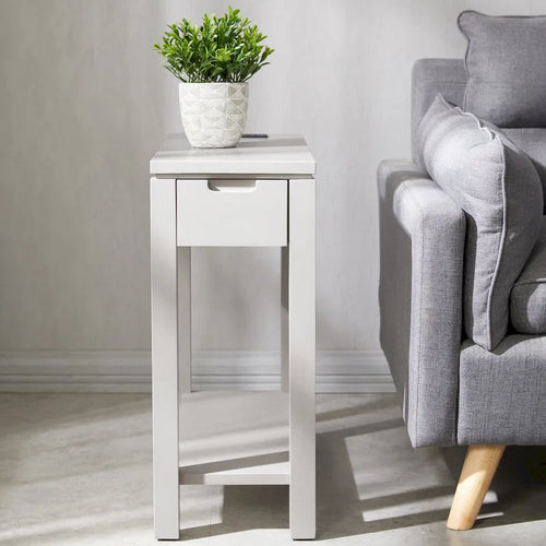Leick Home Charging Cade Wood Side Table with Drawer