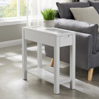 Charging Wood Side Table with Drawer