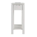 Charging Wood Side Table with Drawer