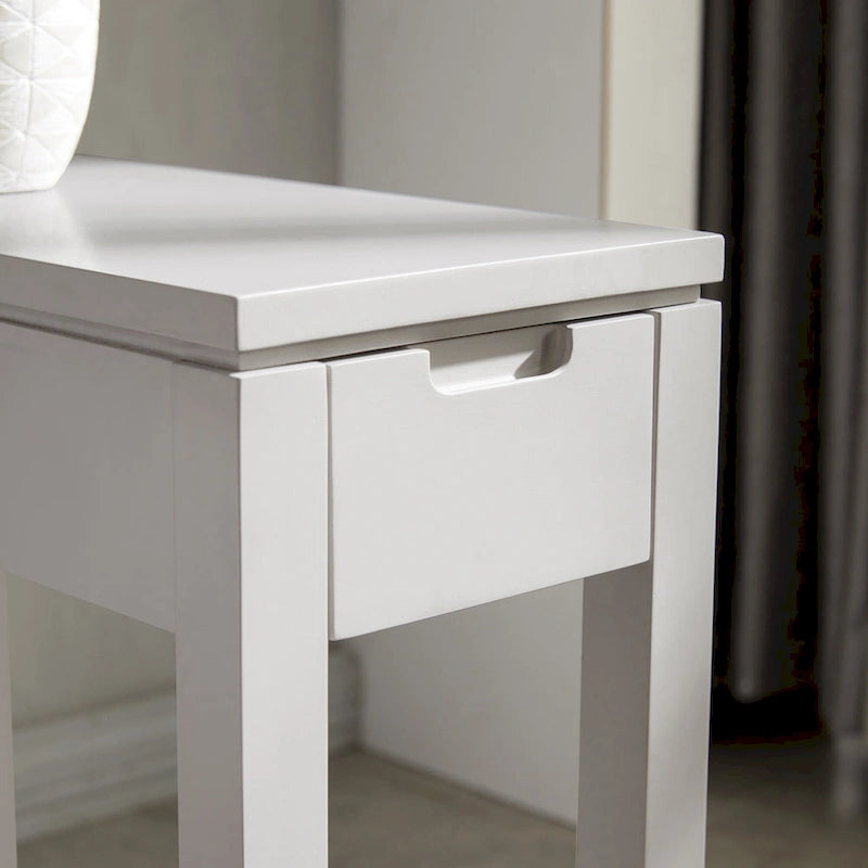 Charging Wood Side Table with Drawer