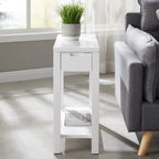 Charging Wood Side Table with Drawer