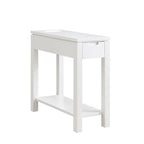 Charging Wood Side Table with Drawer