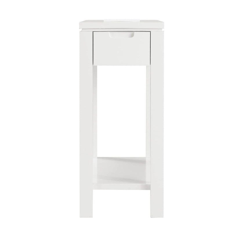Charging Wood Side Table with Drawer