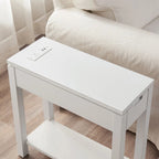 Charging Wood Side Table with Drawer