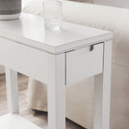 Charging Wood Side Table with Drawer