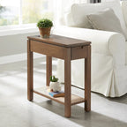 Charging Wood Side Table with Drawer