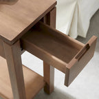 Charging Wood Side Table with Drawer