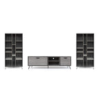 3-pc. Grey Faux Wood Entertainment Center Set