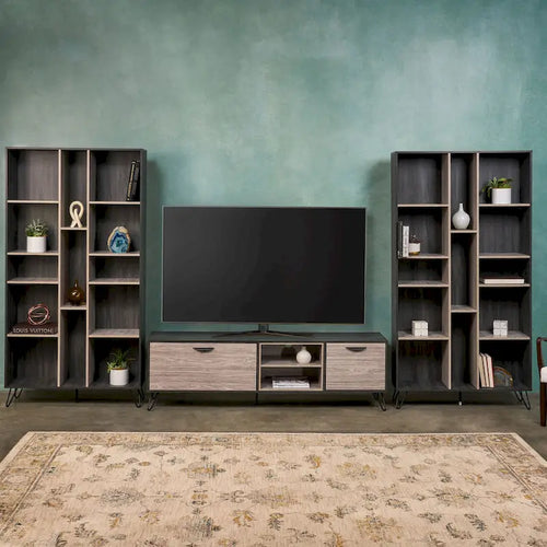 Bramhall 3-pc. Grey Faux Wood Entertainment Center Set by Christopher Knight Home