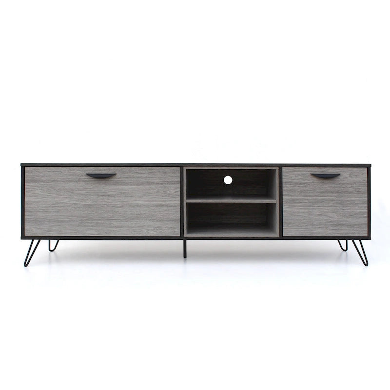 3-pc. Grey Faux Wood Entertainment Center Set
