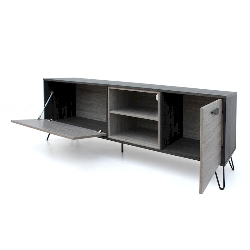 3-pc. Grey Faux Wood Entertainment Center Set