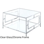 Chrome Square Coffee Table with Shelf