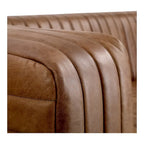 Rustic Channel-Stitched Leather Sofa