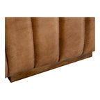 Rustic Channel-Stitched Leather Sofa