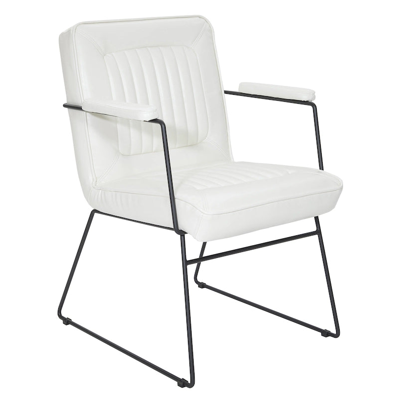 Faux Leather Chair with Sled Base