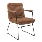 Faux Leather Chair with Sled Base
