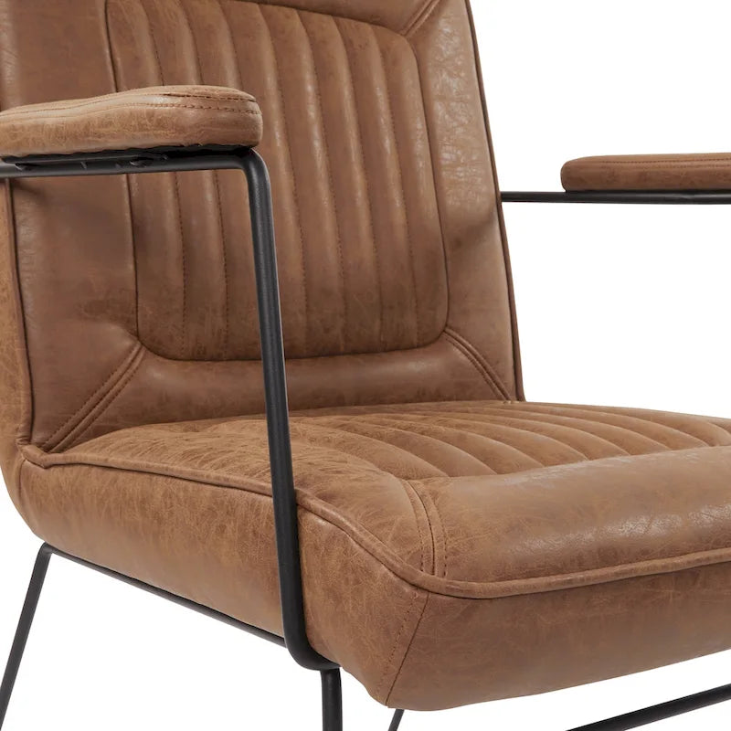 Faux Leather Chair with Sled Base