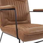 Faux Leather Chair with Sled Base