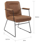 Faux Leather Chair with Sled Base
