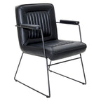 Faux Leather Chair with Sled Base