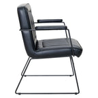 Faux Leather Chair with Sled Base