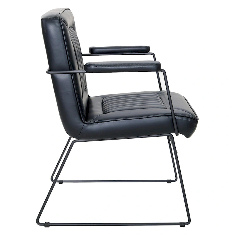 Faux Leather Chair with Sled Base