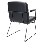 Faux Leather Chair with Sled Base