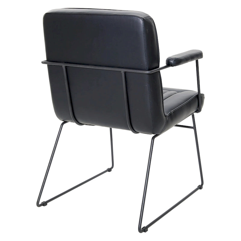 Faux Leather Chair with Sled Base