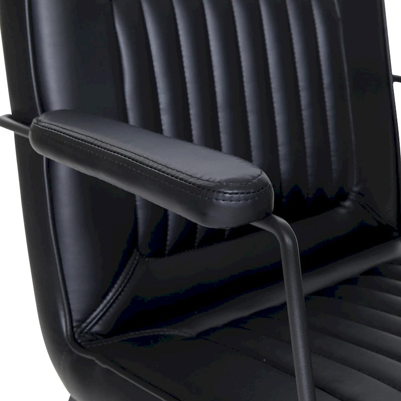 Faux Leather Chair with Sled Base
