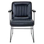 Faux Leather Chair with Sled Base