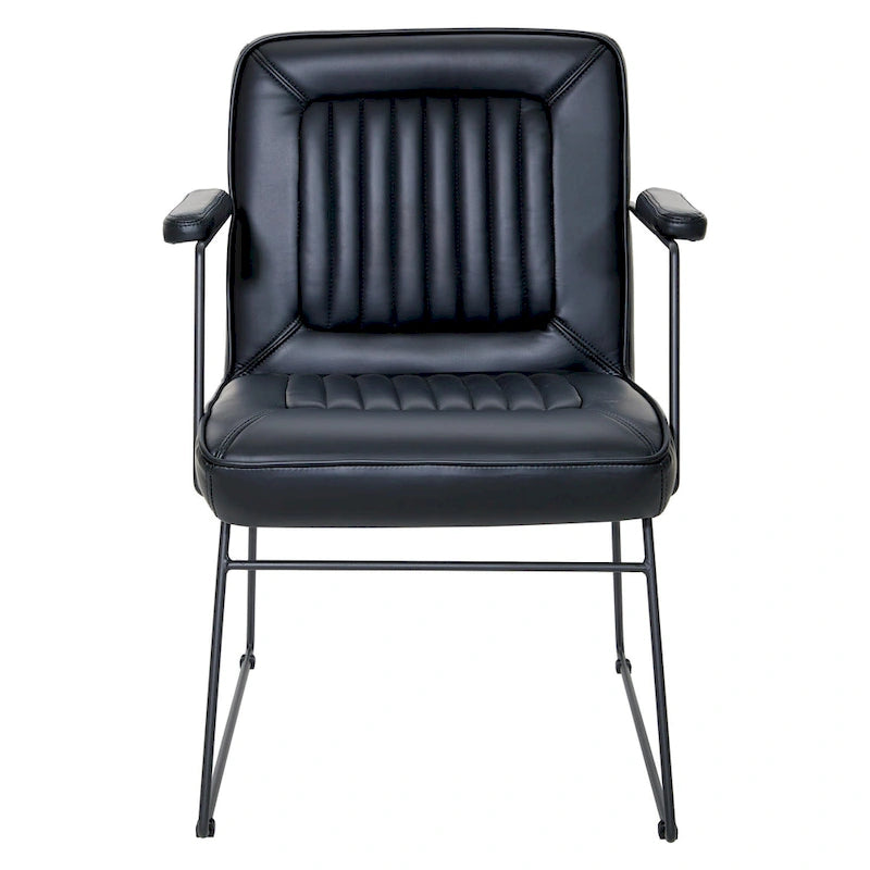 Faux Leather Chair with Sled Base
