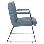 Faux Leather Chair with Sled Base