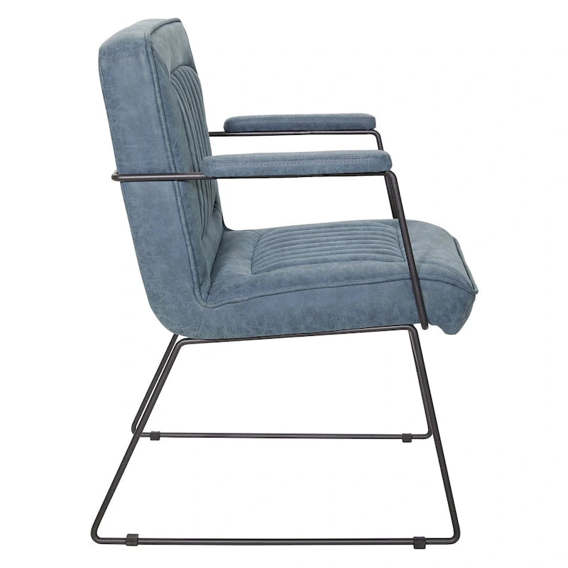 Faux Leather Chair with Sled Base