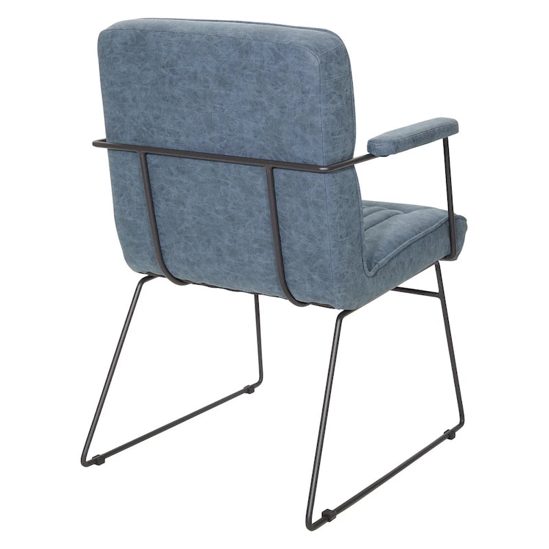 Faux Leather Chair with Sled Base