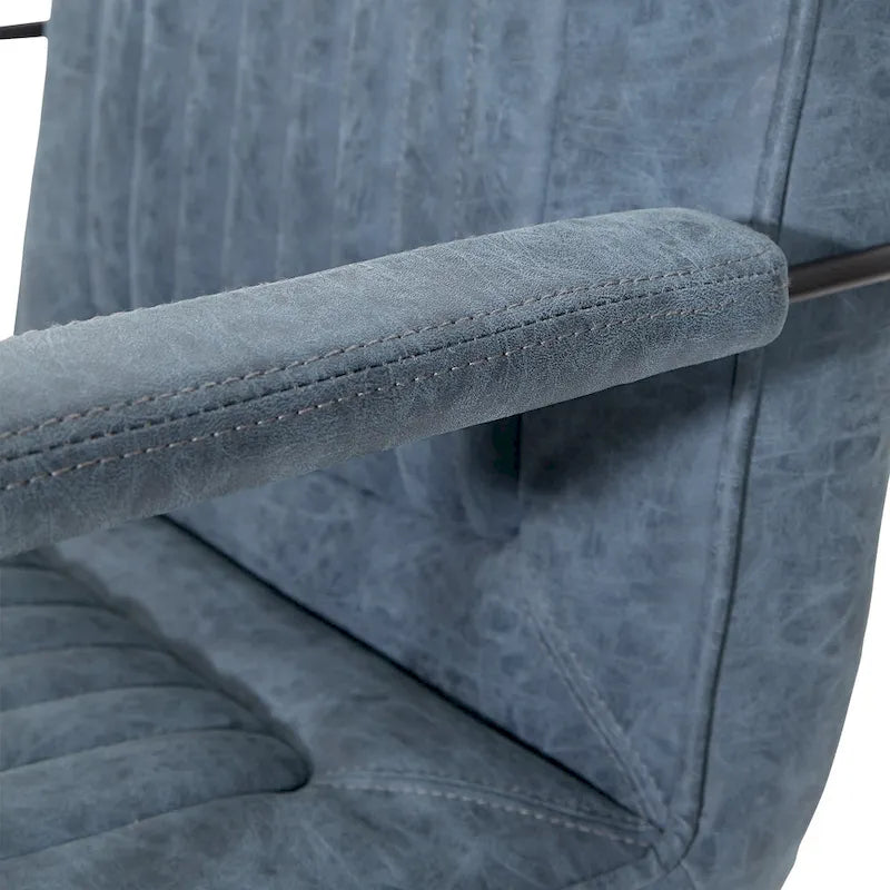 Faux Leather Chair with Sled Base