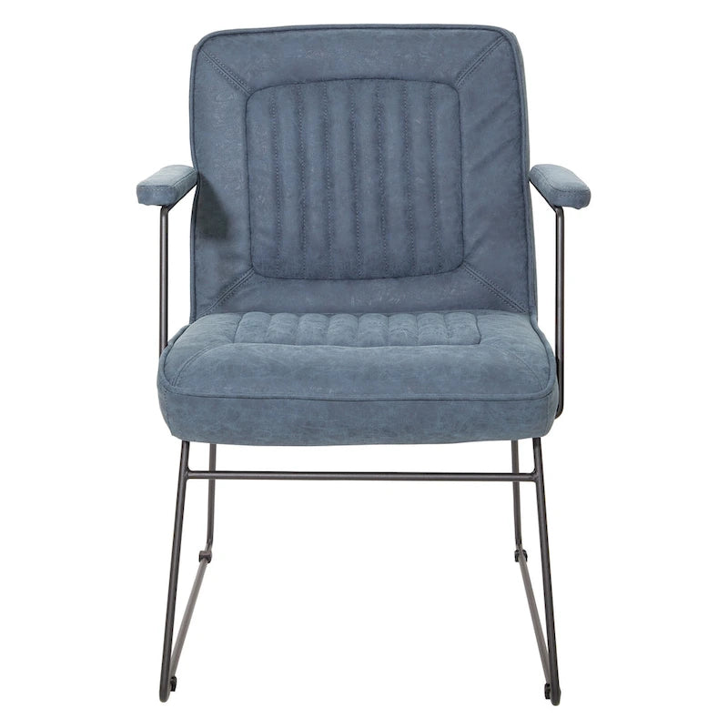 Faux Leather Chair with Sled Base