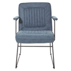 Faux Leather Chair with Sled Base
