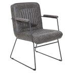 Faux Leather Chair with Sled Base
