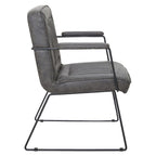Faux Leather Chair with Sled Base