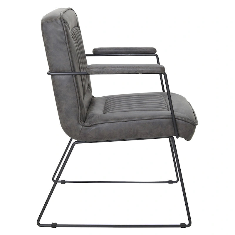 Faux Leather Chair with Sled Base