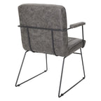 Faux Leather Chair with Sled Base
