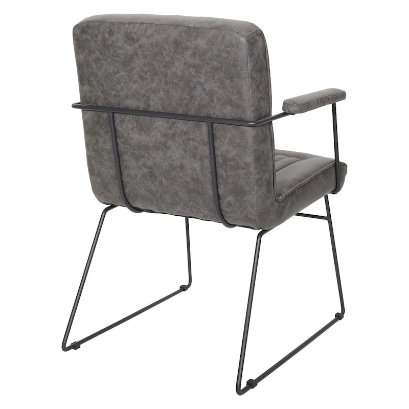Faux Leather Chair with Sled Base