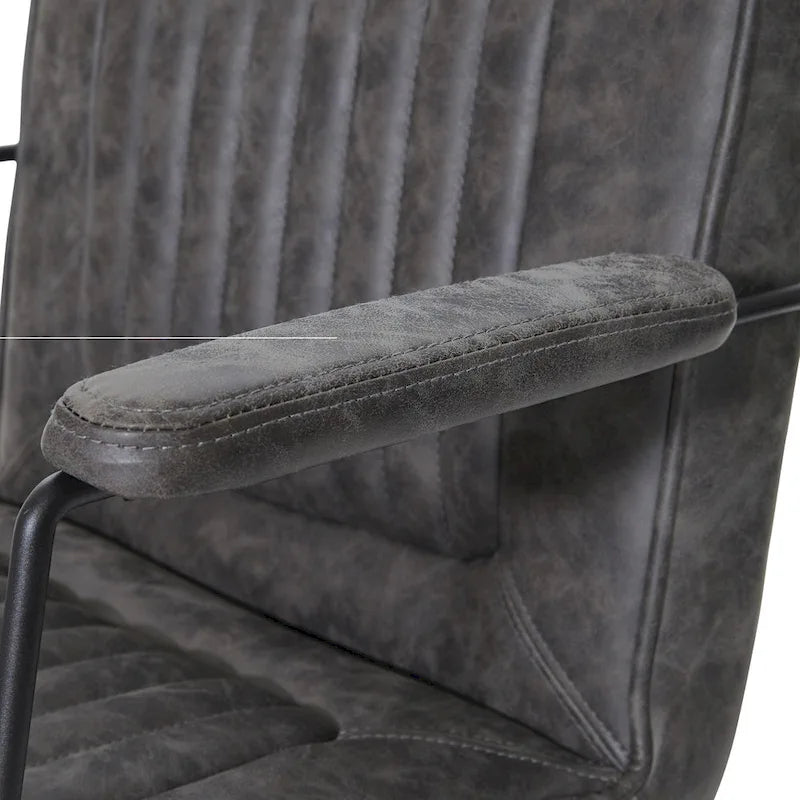 Faux Leather Chair with Sled Base