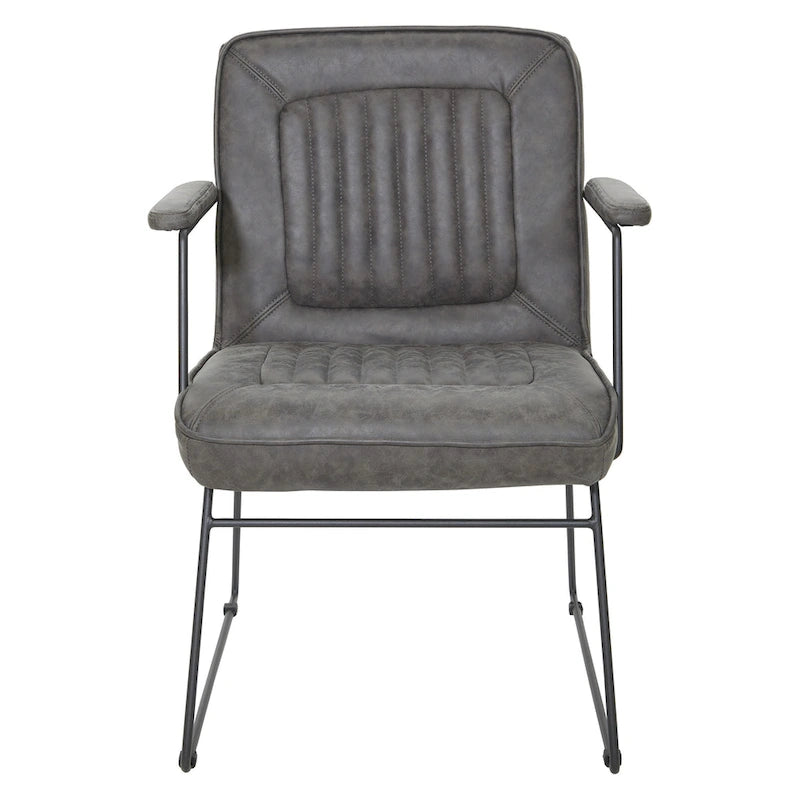 Faux Leather Chair with Sled Base
