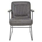 Faux Leather Chair with Sled Base