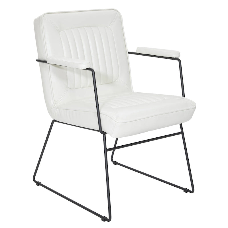 Faux Leather Chair with Sled Base